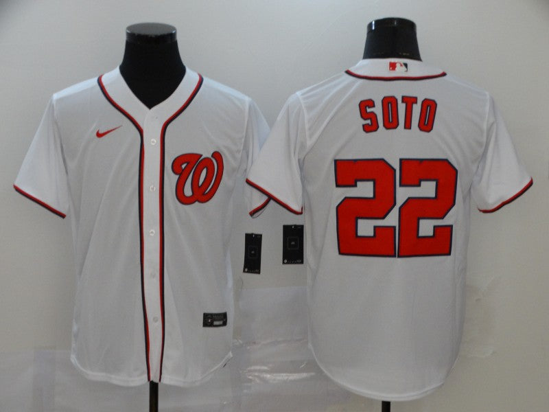 Men's Washington Nationals Juan Soto #22 White Baseball Jersey Men's Washington Nationals Juan Soto #22 White Baseball Jersey